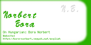 norbert bora business card